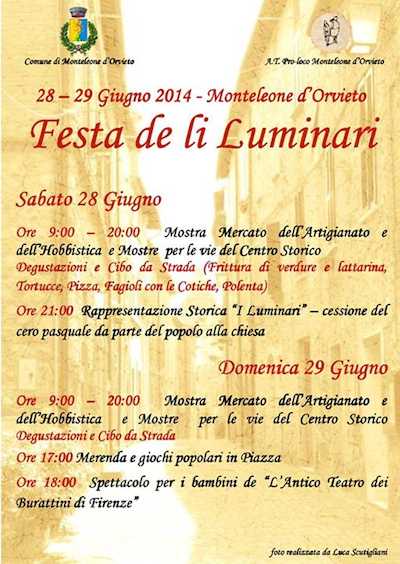 Due giorni di eventi per la Festa de li Luminari