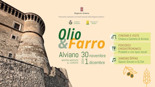 "Olio e Farro 2024": mostra mercato, percorso enogastronomico e un ricco programma di spettacoli