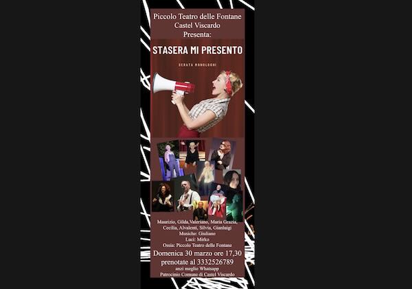 "Stasera mi presento", spazio ai monologhi al Piccolo Teatro delle Fontane